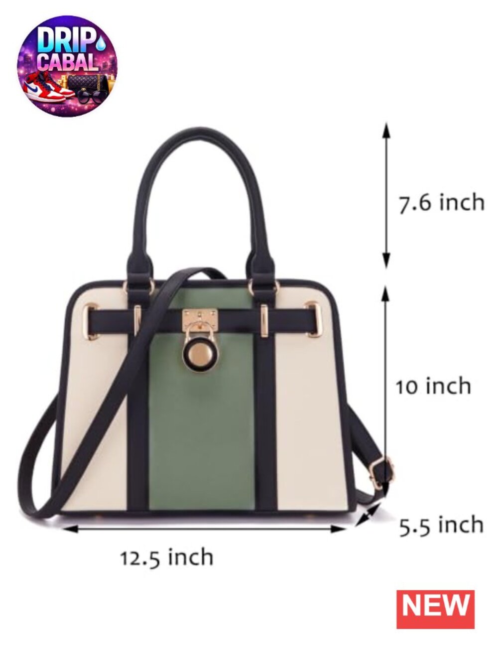Vegan Leather Structured Satchel Tote Handbag Set with RFID Wallet Clutch - Picture 2 of 4